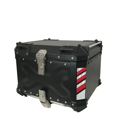 Asiatic 45L Aluminium Top Box Black with Backrest