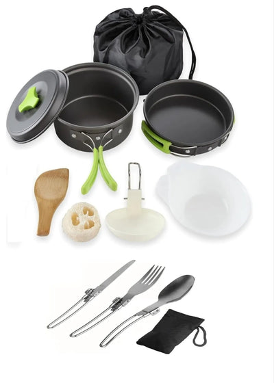 DPCR 10-Piece Nonstick Moto-Camping Cookware Kit