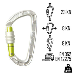 Edelrid Screw Lock Carabiner | 46g Light | ADV TRIBE
