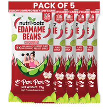 Nutrirootz Roasted Edamame Beans Peri Peri Pack of 5 x 25g