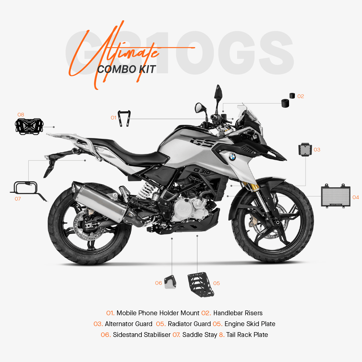 The Ultimate Combo Kit of Accessories for BMW G310GS