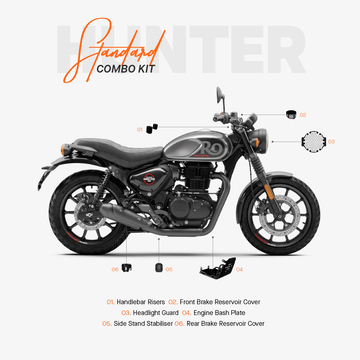 The Standard Combo Kit of 6 Accessories for Royal Enfield Hunter 350