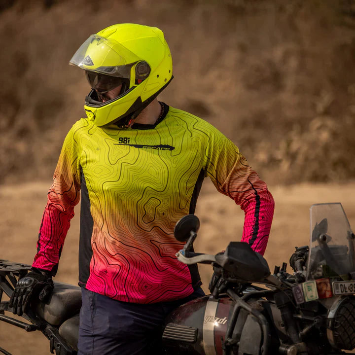 98 Fahren Moto Jersey Escape Canyon Yellow Pink
