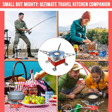Portable Butane Camp Stove for Moto Camping | Compact Outdoor Cooking