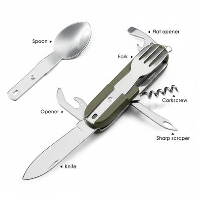 Folding Cutlery Set | 5-in-1 Stainless Steel | ADV TRIBE