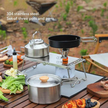 DPCR 9-Piece Moto-Camp Cookware Kit & Teapot