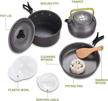 DPCR 9-Piece Moto-Camping Cookware Kit w/ Kettle