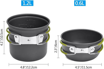 DPCR 6-Piece ADV Camping Cookware Kit w/ Gas Stove