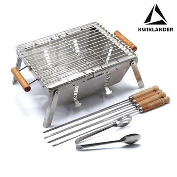 Kwiklander GRX01G BBQ Grill | 4 Skewer Tabletop | Foldable Portable Grill India