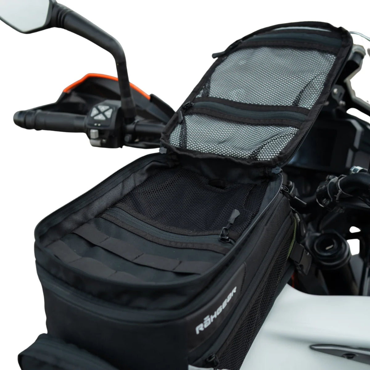 Rahgear Recon Tank Bag - Top lid organization with mesh pockets