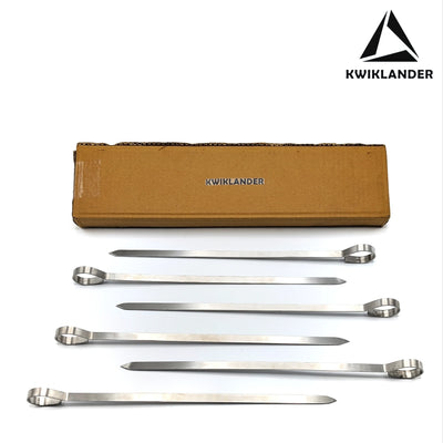 Kwiklander Flat Skewers 13 inch | Set of 6 | Stainless Steel BBQ Skewers India