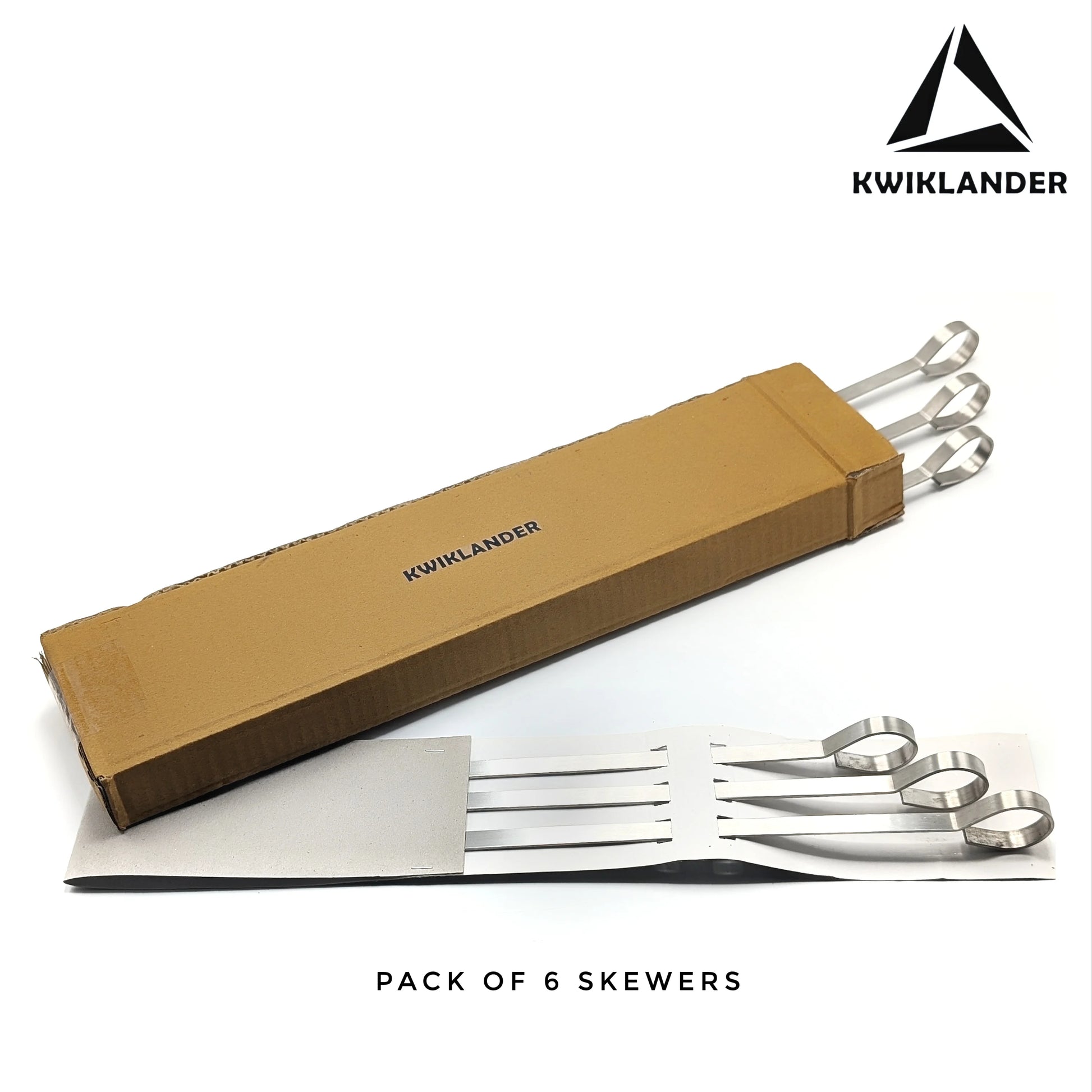 Kwiklander Flat Skewers 13 inch | Set of 6 | Stainless Steel BBQ Skewers India