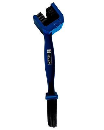 TECZA Bike Chain Cleaning Brush with blue body and black bristles