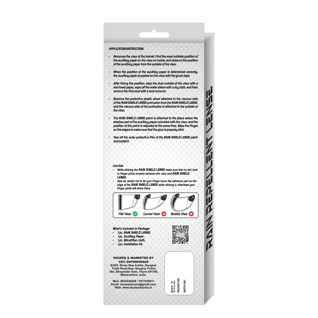 TECZA Rain Shield for Helmet back