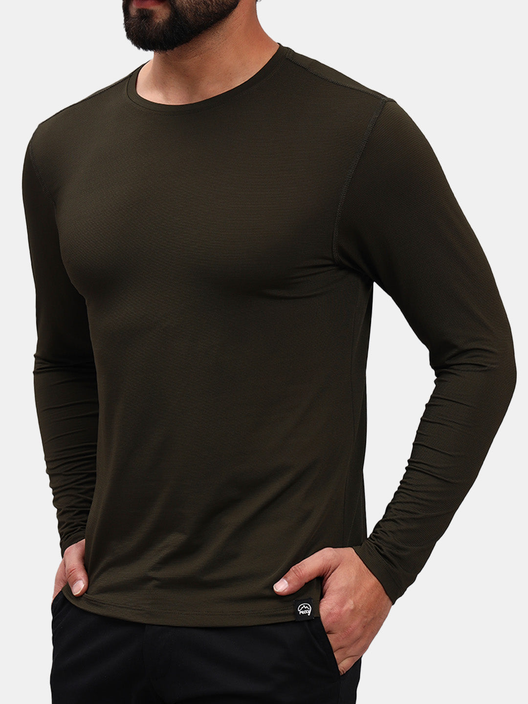 Ultralight Active Long Sleeve T-Shirt in Olive, view 2
