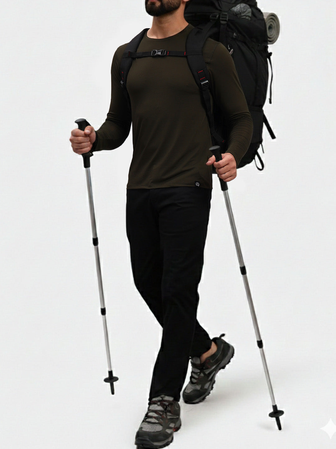 Ultralight Active Long Sleeve T-Shirt in Olive, view 7