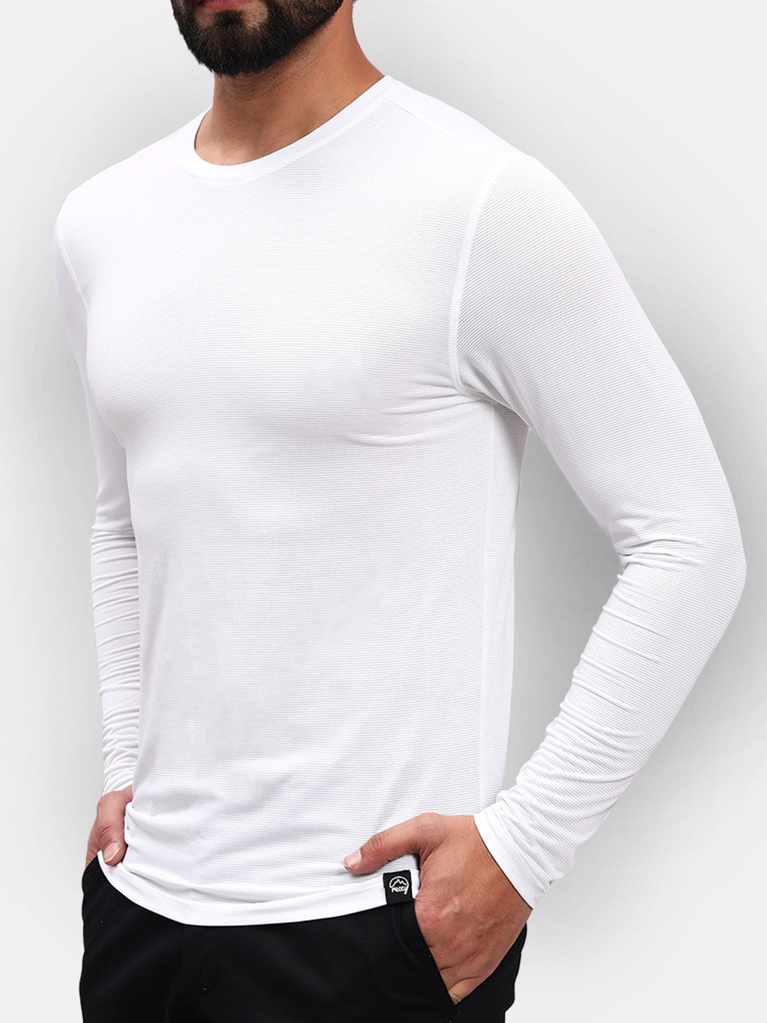 Ultralight Active Long Sleeve T-Shirt in White, view 2