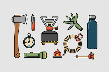 camping tools vector image