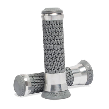 Storm Universal Motorcycle Handlebar Grips - Grey+Aluminium