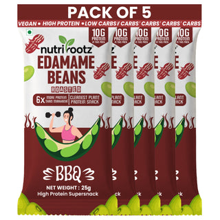 Nutrirootz Roasted Edamame Beans BBQ Pack of 5 x 25g