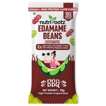 Nutrirootz Roasted Edamame Beans BBQ | Pack of 5 x 25g