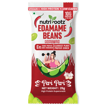 Nutrirootz Roasted Edamame Beans Peri Peri | Pack of 5 x 25g