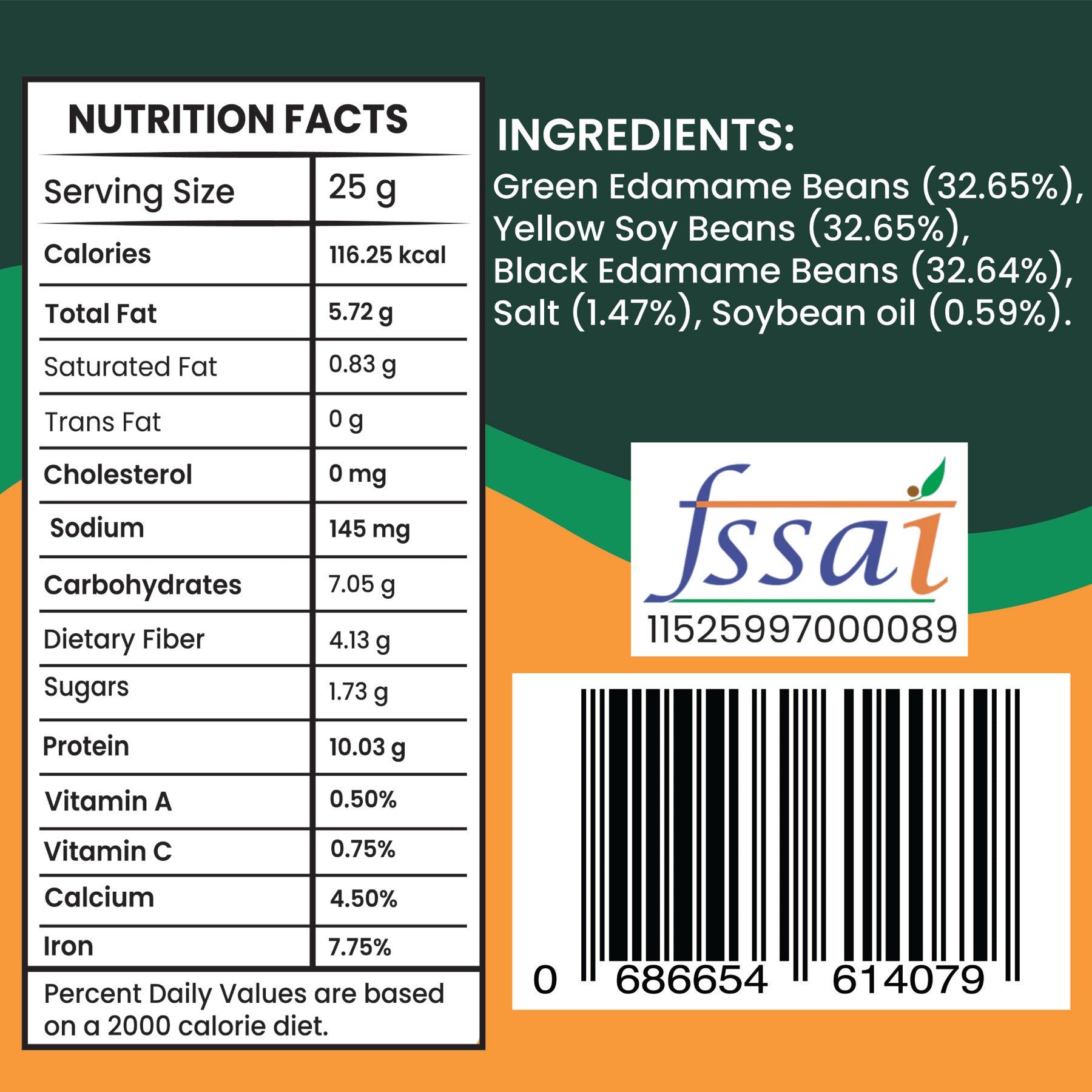 Nutrirootz Protein Bean Mix nutrition facts and ingredients