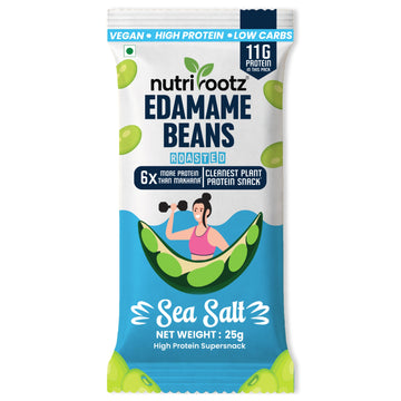 Nutrirootz Roasted Edamame Beans Sea Salt | Pack of 5 x 25g
