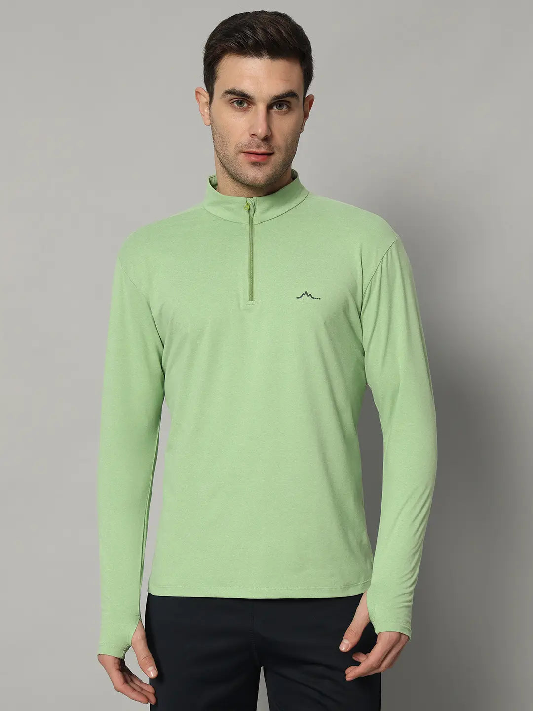 Reccy Mens Qzip Flex Tee - Green Tea