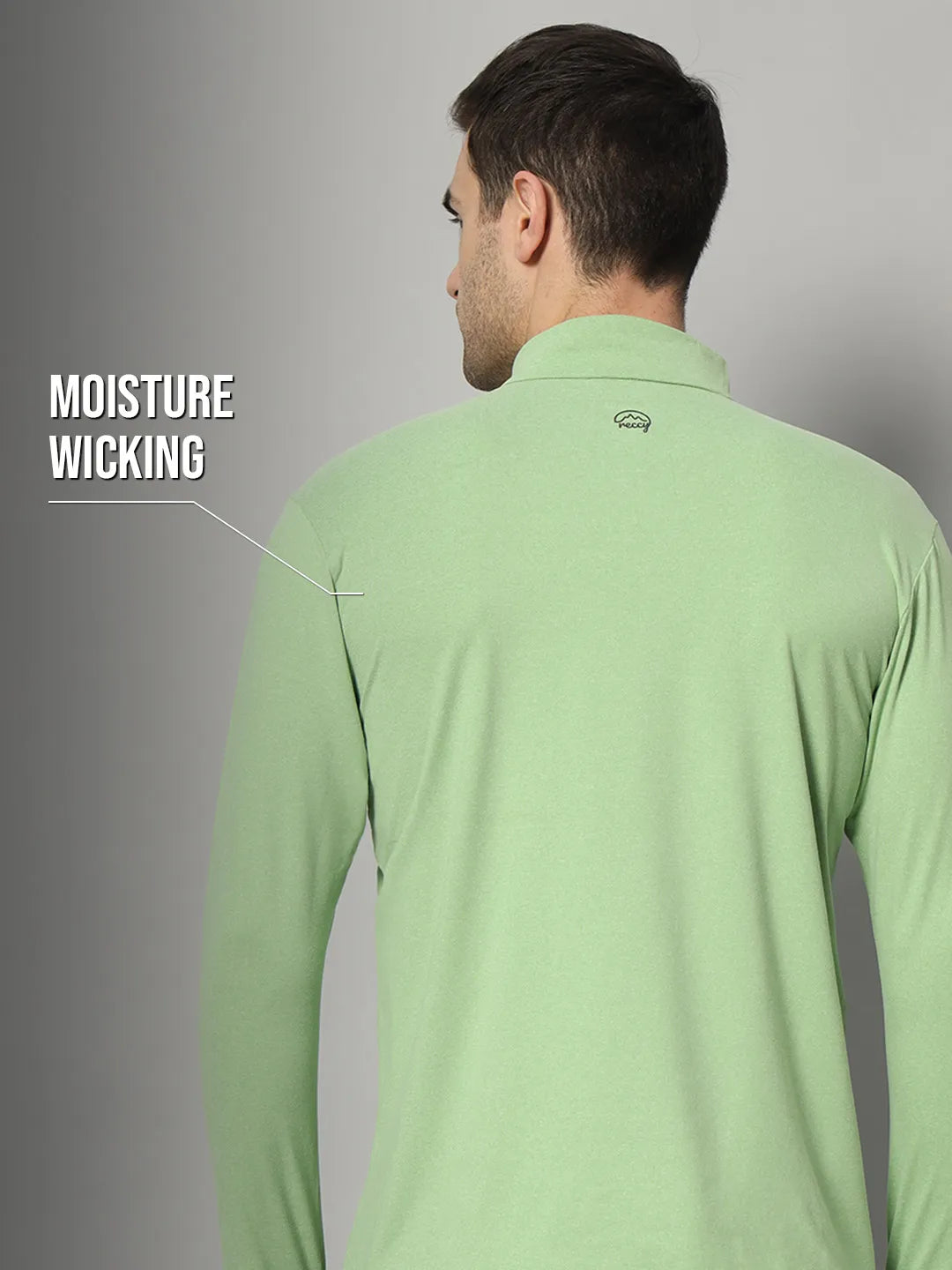 Reccy Mens Qzip Flex Tee - Green Tea