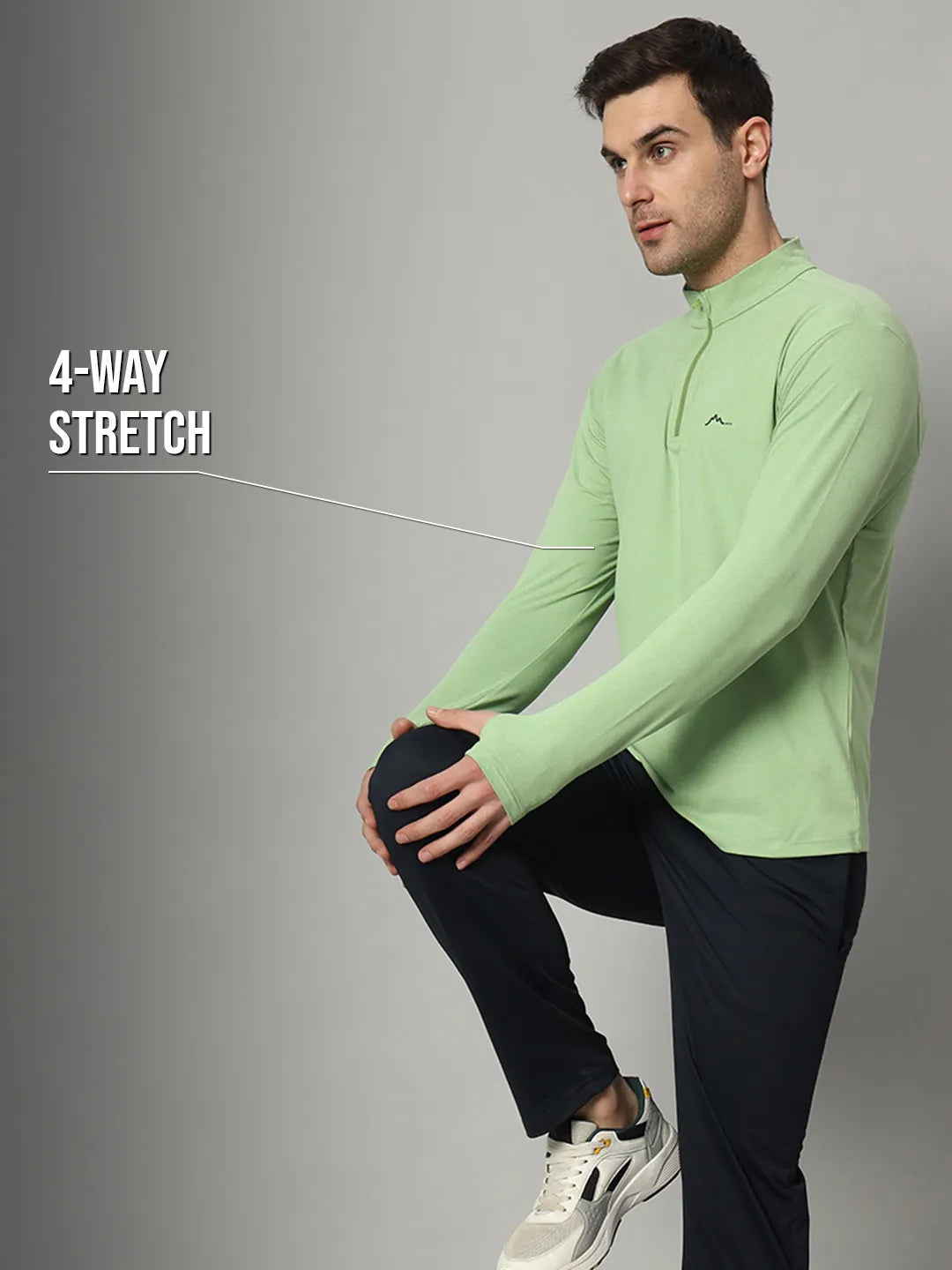 Reccy Mens Qzip Flex Tee - Green Tea