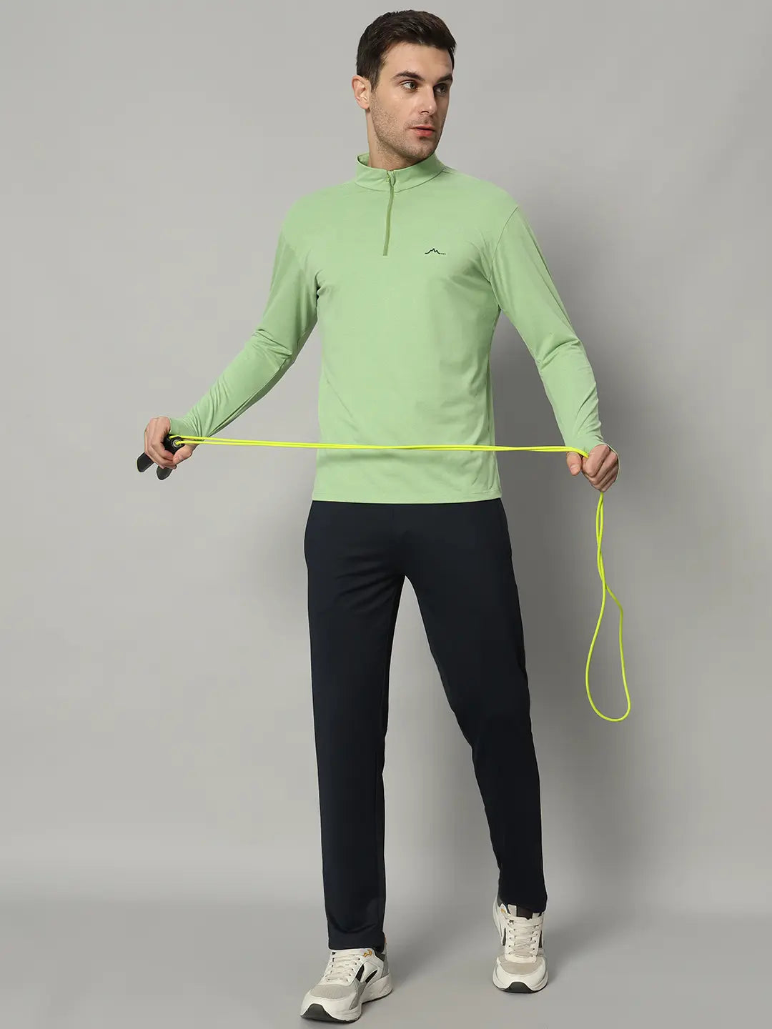 Reccy Mens Qzip Flex Tee - Green Tea