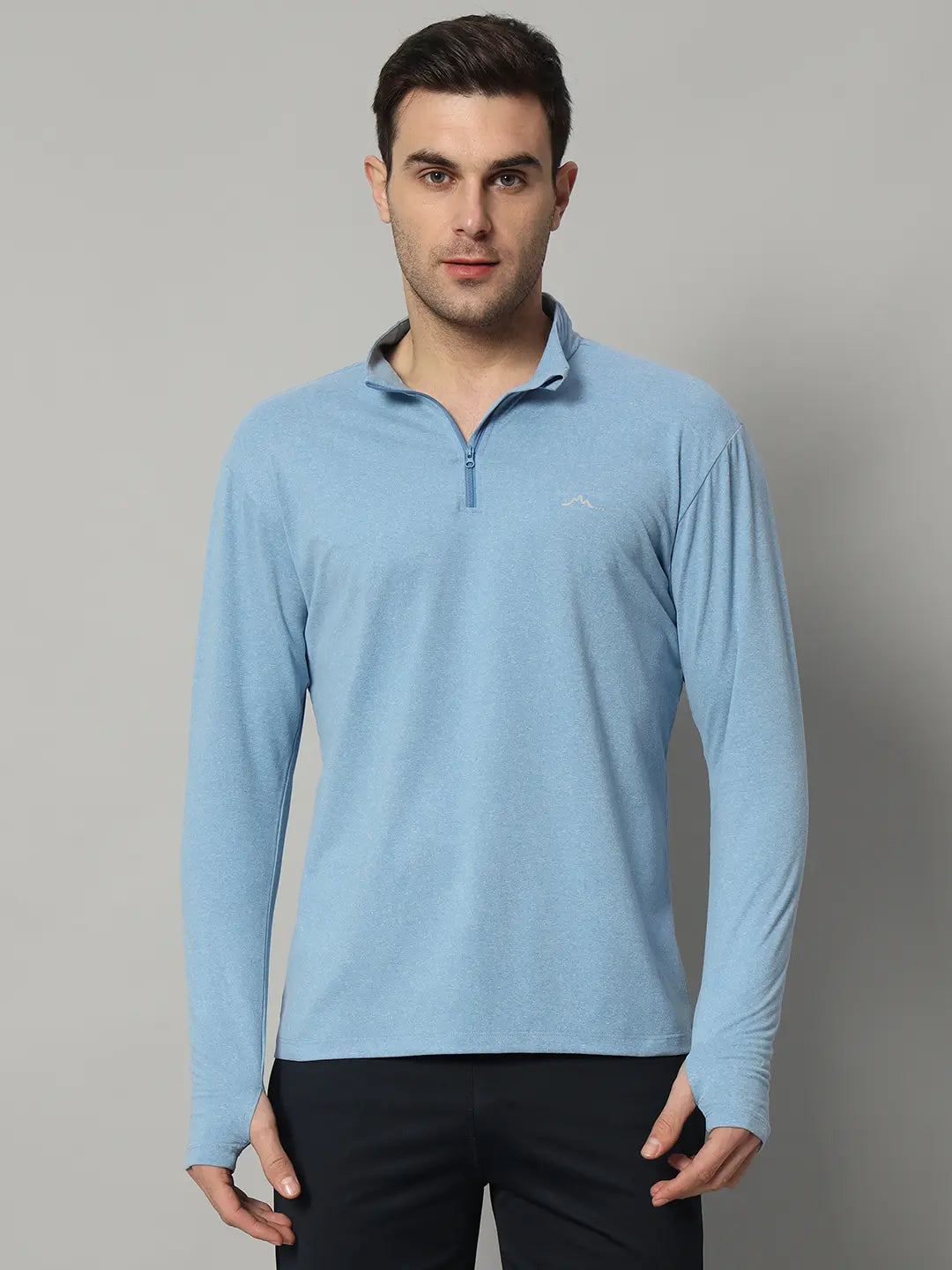 Reccy Mens Qzip Flex Tee - Lichen Blue