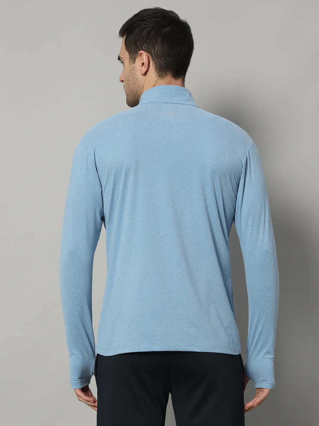 Reccy Mens Qzip Flex Tee - Lichen Blue