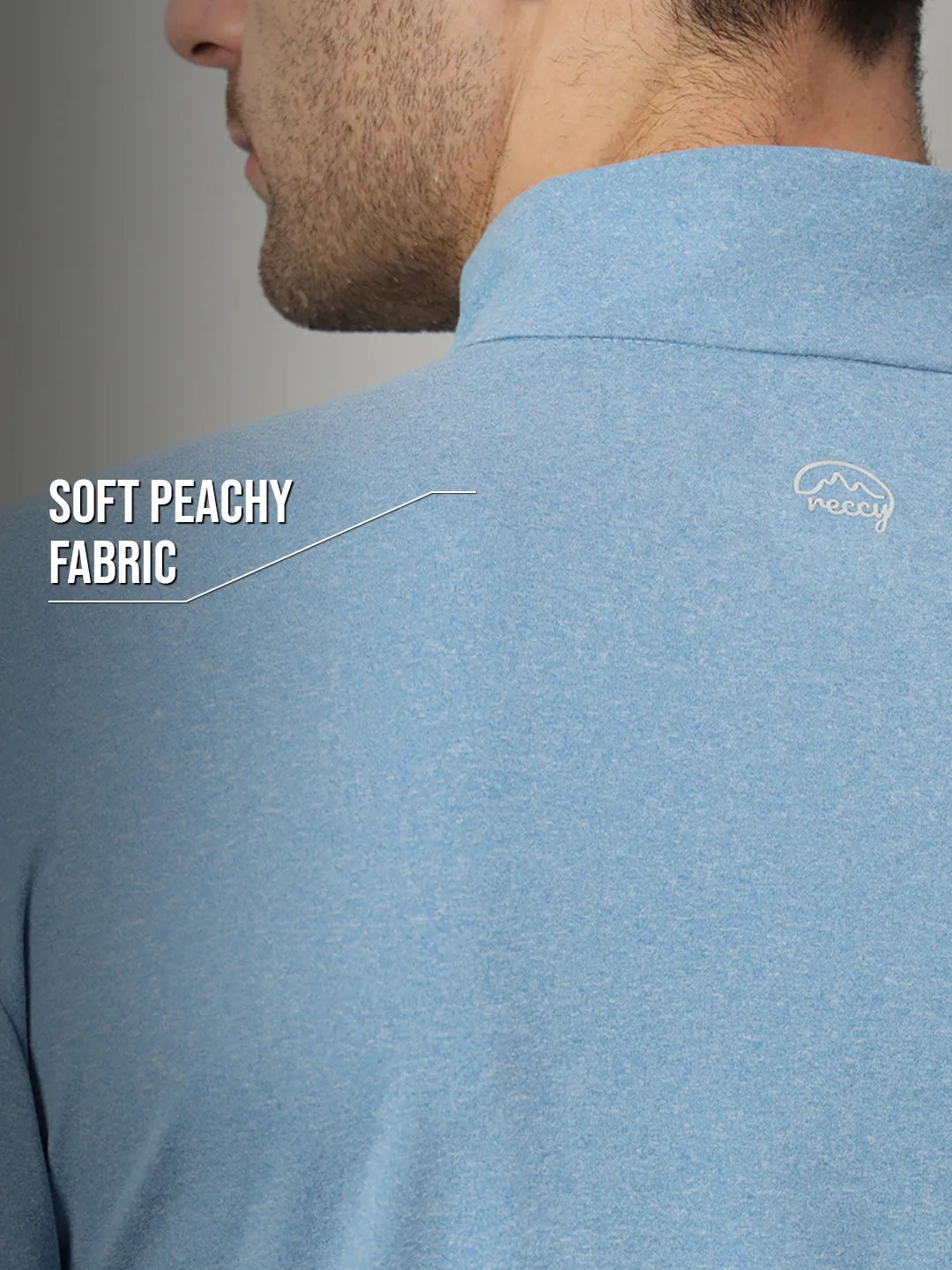 Reccy Mens Qzip Flex Tee - Lichen Blue