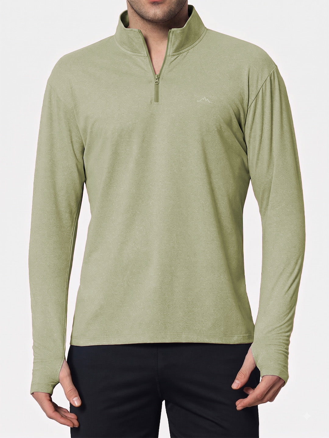Reccy Mens Qzip Flex Tee - Moss Green