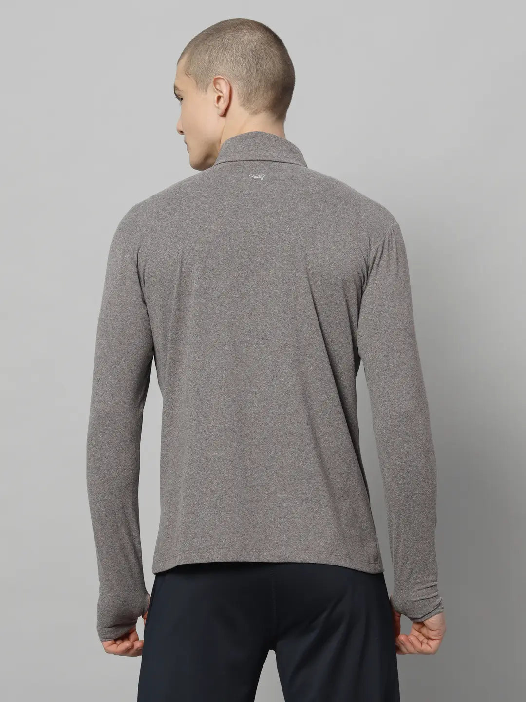 Reccy Mens Qzip Flex Tee - Pebble Gray