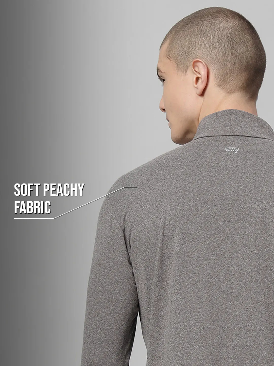 Reccy Mens Qzip Flex Tee - Pebble Gray
