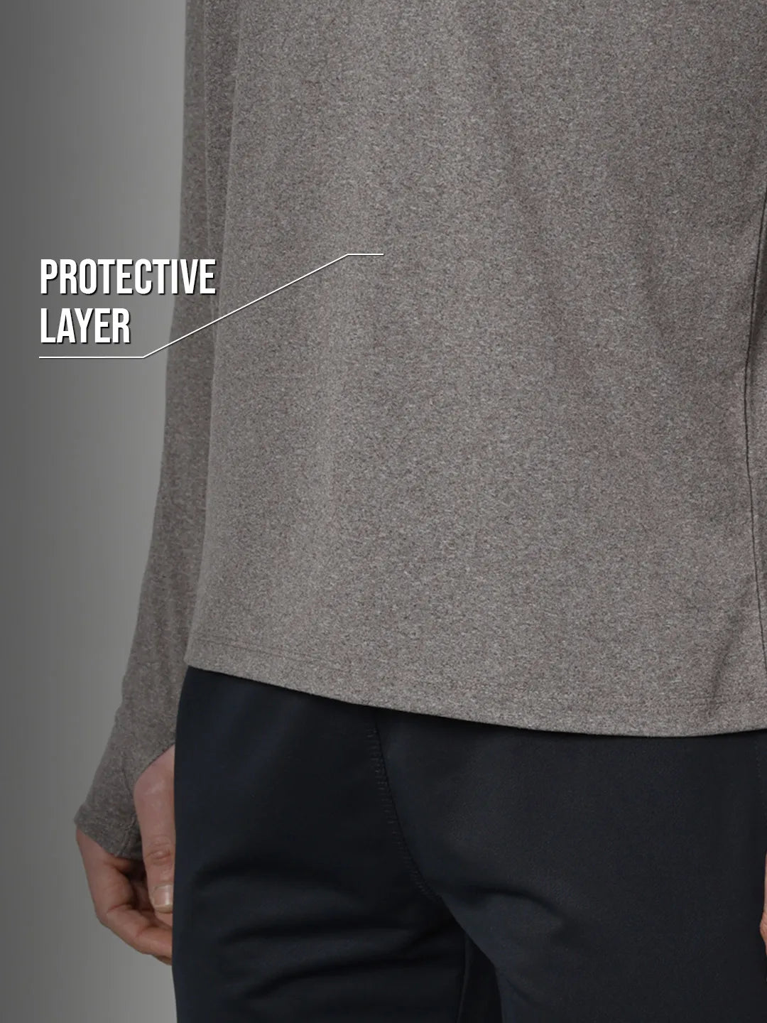 Reccy Mens Qzip Flex Tee - Pebble Gray