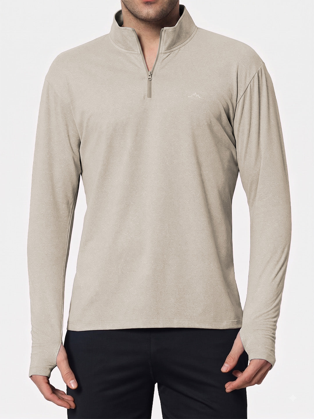 Reccy Mens Qzip Flex Tee - Sandshell