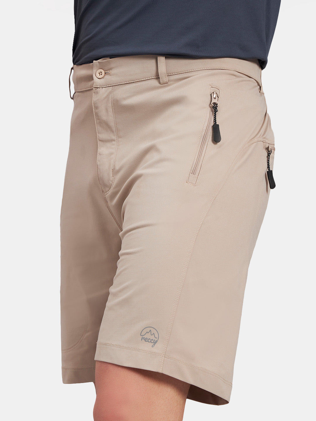 Reccy Men's TechFlex Shorts in Atmosphere, worn, left side view