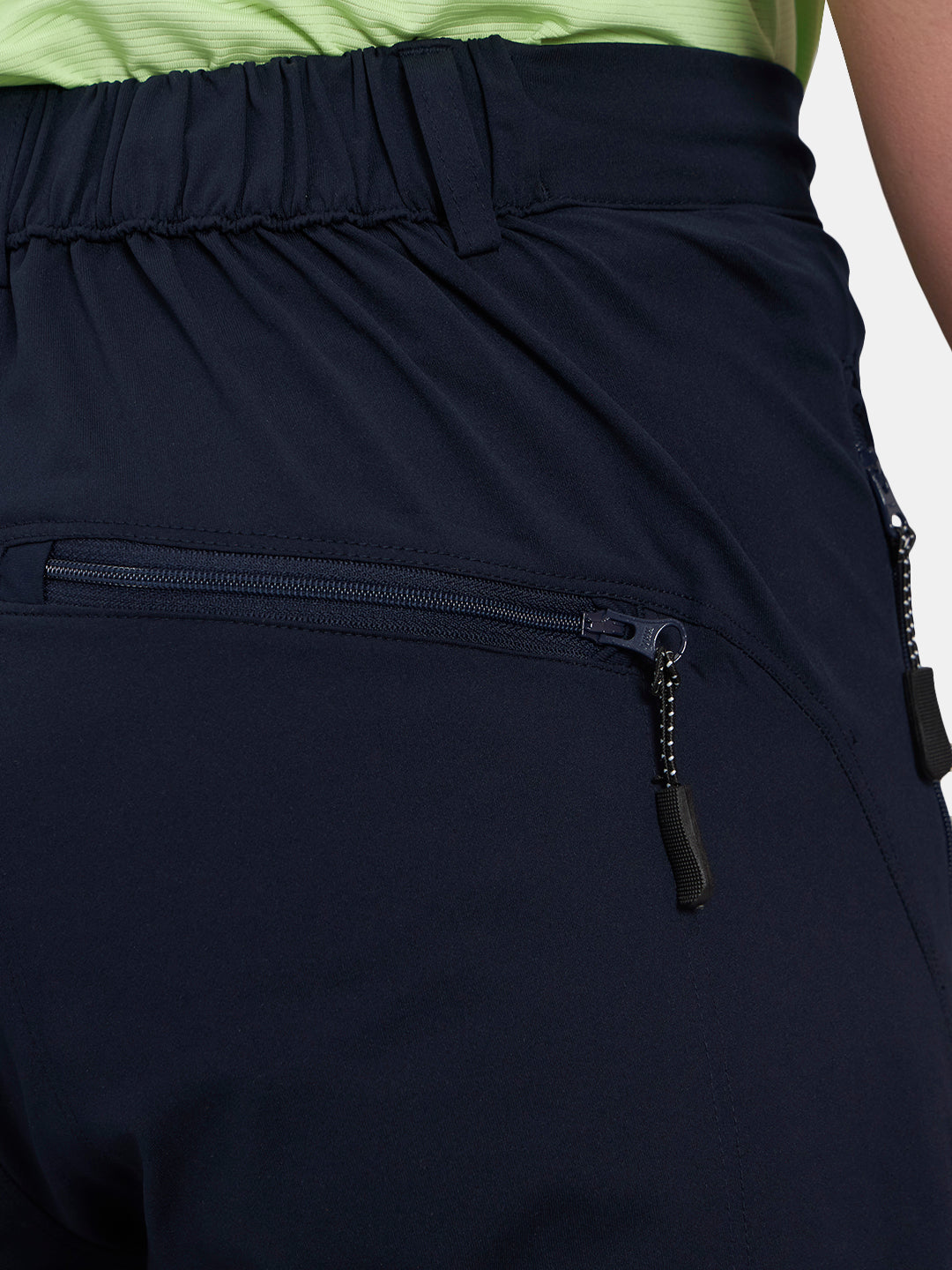 Reccy Men's TechFlex Shorts in Dark Navy, back pocket detail