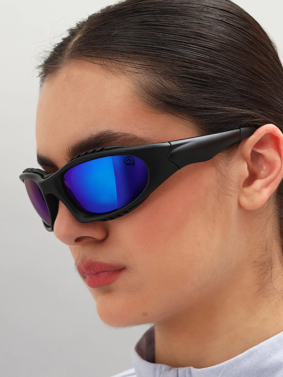Reccy SummitShield Sunglasses Blue Revo, lifestyle view
