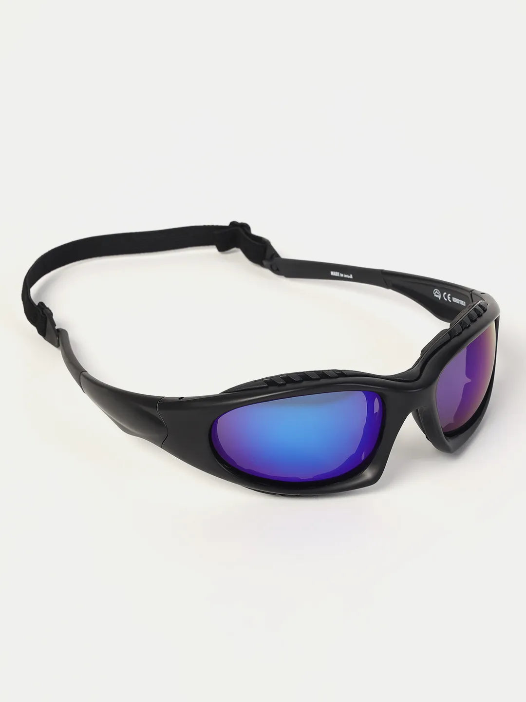 Reccy SummitShield Sunglasses Blue Revo, with headband and strap