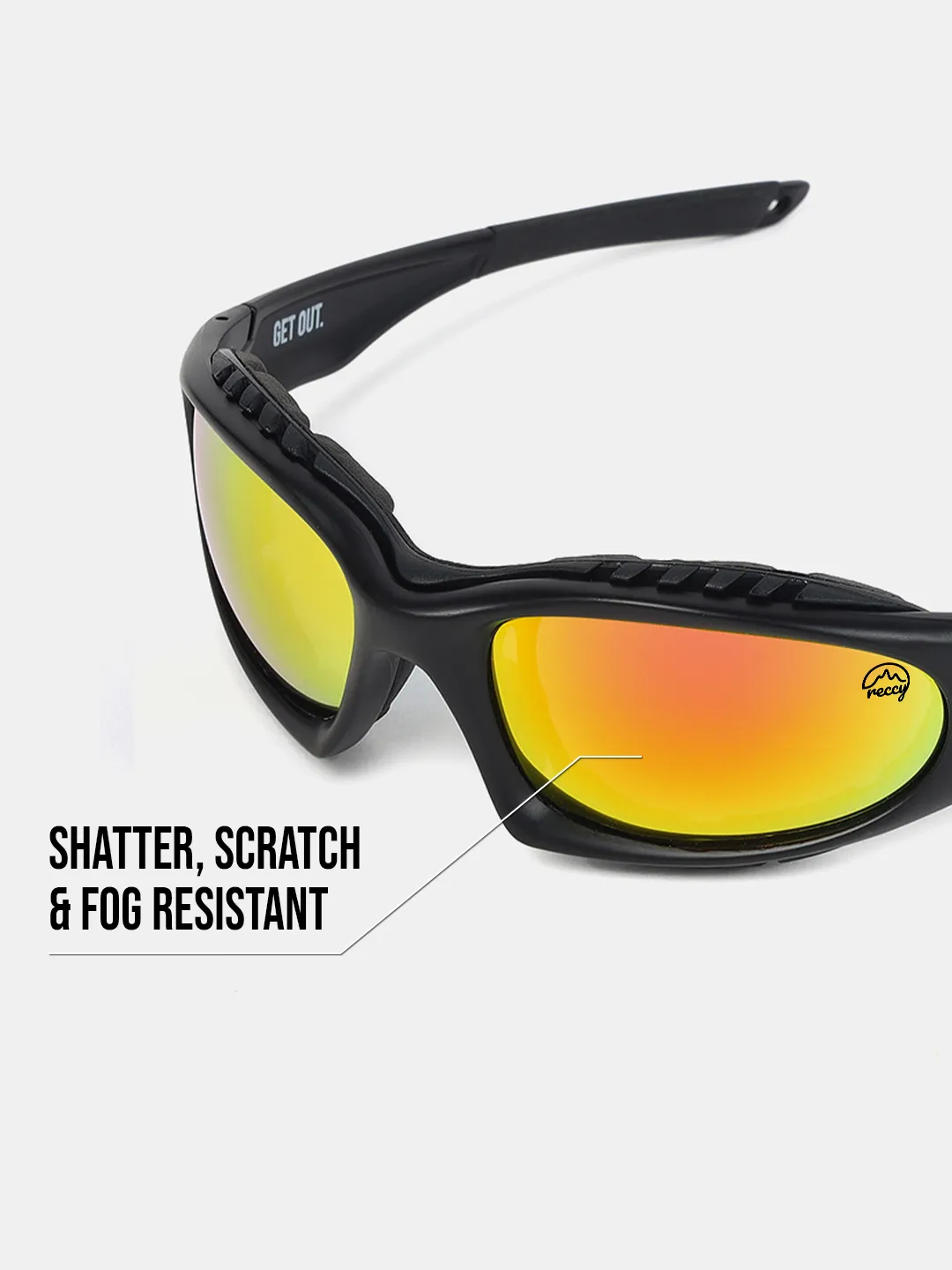 Reccy SummitShield Sunglasses Red Revo, feature detail