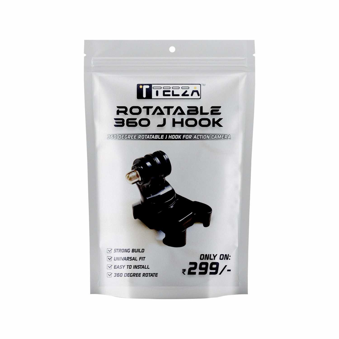 TECZA 360 degree rotatable J-Hook mount retail packaging