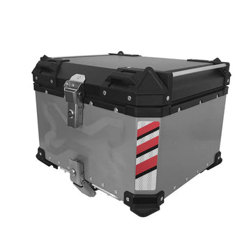 Asiatic Aluminium Top Box 55L with Backrest - Silver
