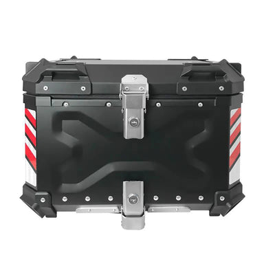 Asiatic 55L Aluminium Top Box Black with Backrest