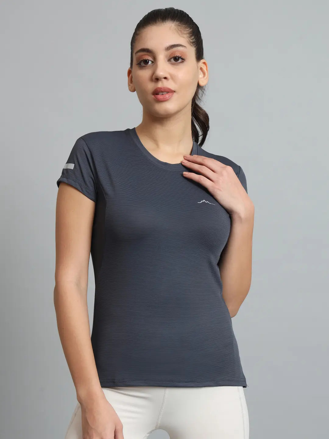 Reccy Womens Ultralight Athletic T-Shirt Metallic Gray 1