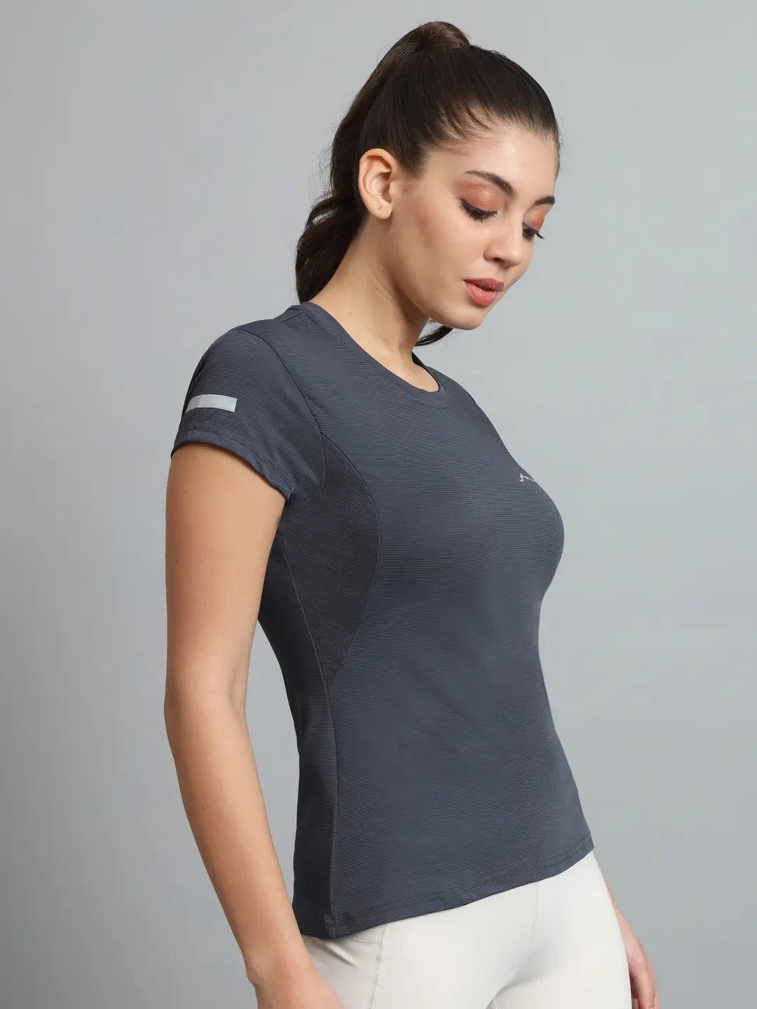 Reccy Womens Ultralight Athletic T-Shirt Metallic Gray 2